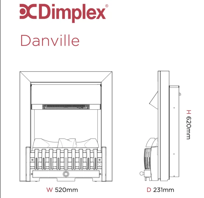 vandens garų židinys DIMPLEX Opti-myst Danville juodas 3